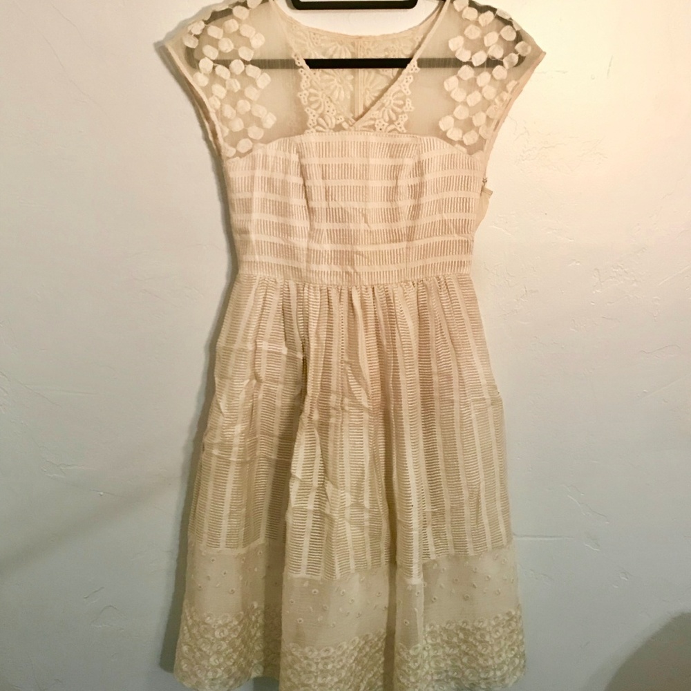 ANTHRO off-white spring dress